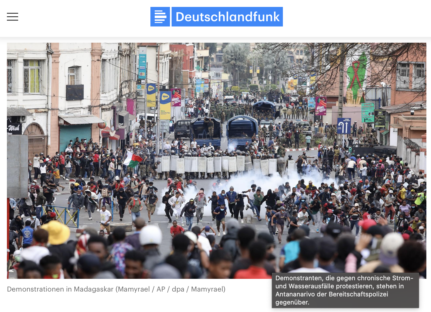 Madagaskar - Tausende Menschen protestieren gegen Stromausfälle und Armut